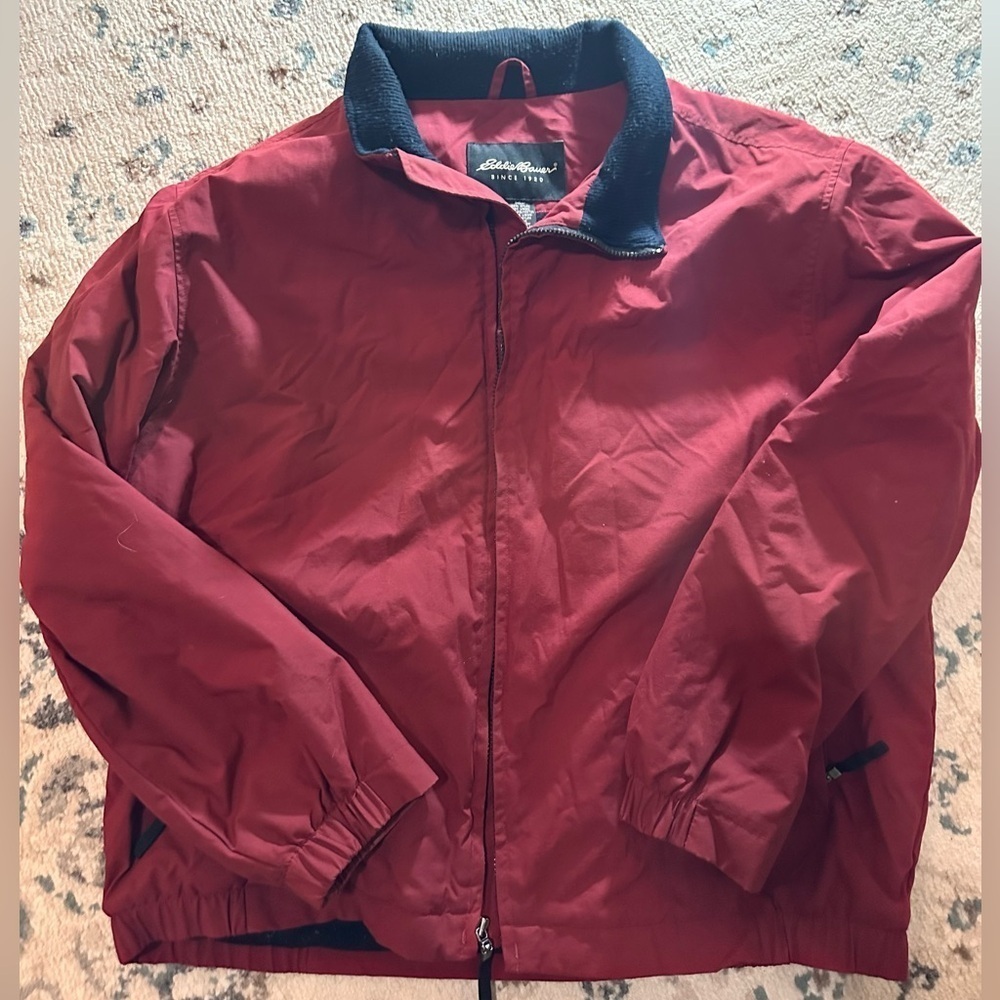 Eddie Bauer burgundy and black interior jacket
